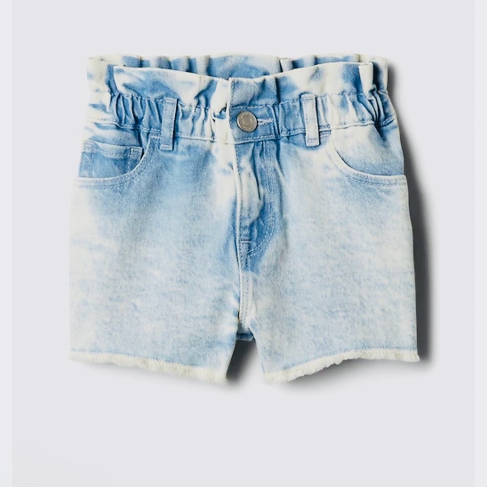 Gap Girls Just Like Mom Ruffle Denim Shorts Light Wash